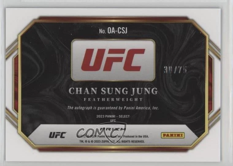 2023 Select UFC Octagon Action Signatures Blue Prizm /75 Chan Sung Jung Auto - Image 2 of 2