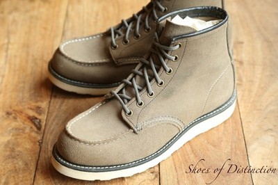 Redwing Red Wing 8863 Grey Suede Derby Moc Toe Boots Men's UK 8 D US 9 EU 42
