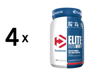 4 x Dymatize Elite Whey (942g) Strawberry Blast (63,69 EUR/kg)