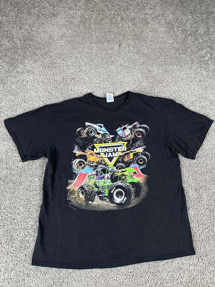 Monster Jam Shirt Mens XL Black 2023 Tour Graphic Trucks Grave Digger Delta - Image 2 of 4