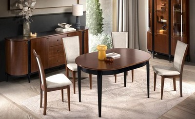 Esszimmer Set Esstisch Komplett 4x Stühle Holzmöbel Sideboard Luxuriöses