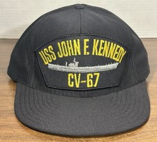 USS John F. Kennedy CV-67 Ships Snapback Cap Hat Navy Blue USA Made