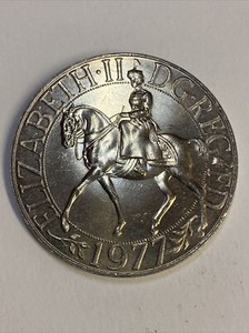 Genuine 1952 1977 H M Queen Elizabeth Ii Silver Jubilee Commemorative Crown Coin Ebay