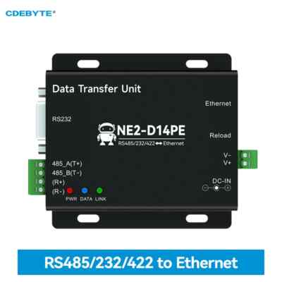 DC8-28V RS485/232/422 To Ethernet Serial Server Modbus Gateway NE2-D14PE POE TCP