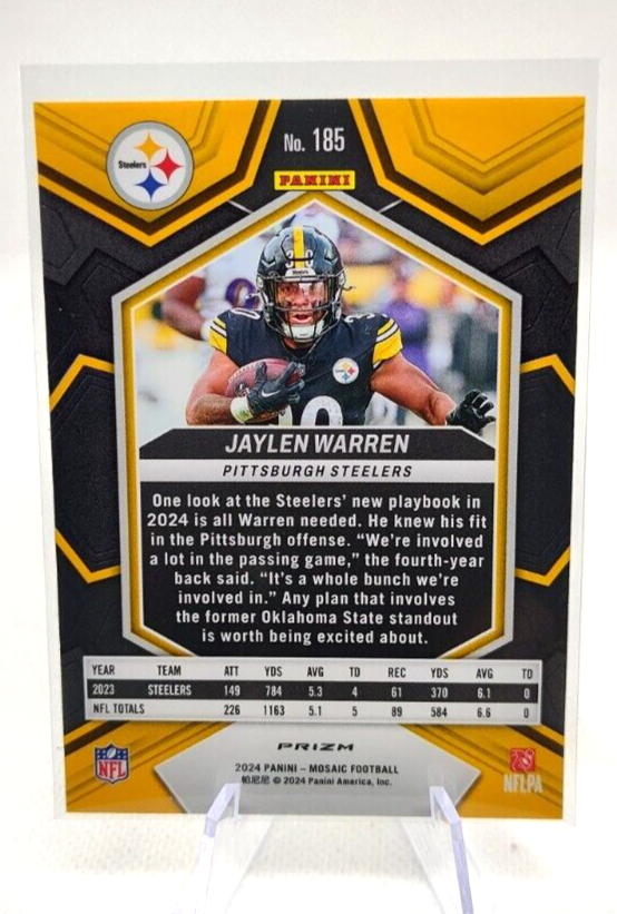 2024 Mosaic Jaylen Warren Mosaic Genesis Pittsburgh Steelers Card