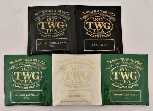 86 x TWG Tea Bags (English Breakfast, Earl Grey, Grand Jasmine, Chamomile, Mint)