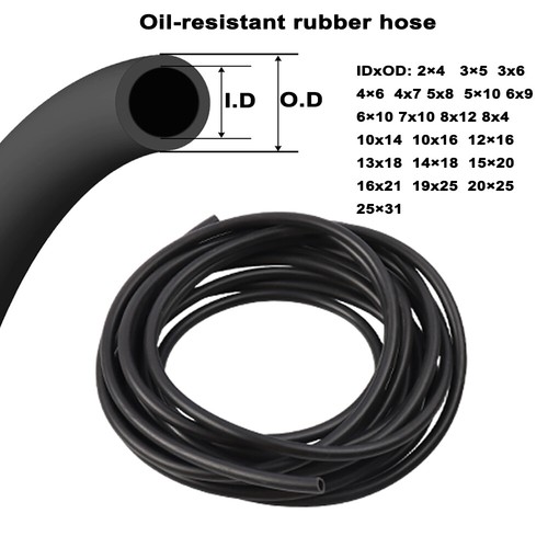 Nitrile Smooth Rubber Fuel Unleaded Petrol Diesel Oil Line Hose Pipe Tubing - Picture 1 of 20