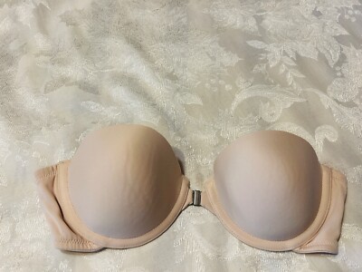 CABERNET 10428 Strapless Molded Front Close Underwire Multi-Way 32C Nude Bra