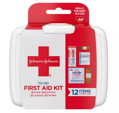 Johnson & Johnson First Aid To Go! Portable Mini Travel Kit - 12pc
