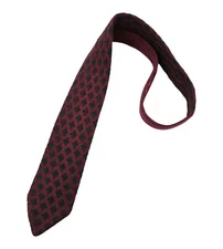 AVON CELLI Burgundy/Green Geometric Knit Cashmere LUXURY Tie ITALY 