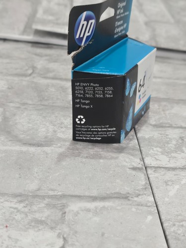 Genuine HP 64 Tri-Color Ink Cartridge Cyan Yellow Magenta EXP 09/22 New - Picture 2 of 5