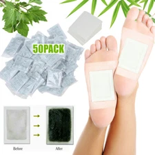 50PCS Foot Detox Patches Pads Toxins Deep Cleansing Herbal Organic Slimming Pad