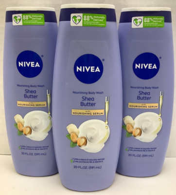 Nivea Nourishing Body Wash, Shea Butter, 20oz, 3 Pack, Free Shipping!!!