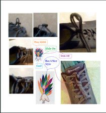 Shoe laces tying device SLIDE TIE 1 pair for 7.50 