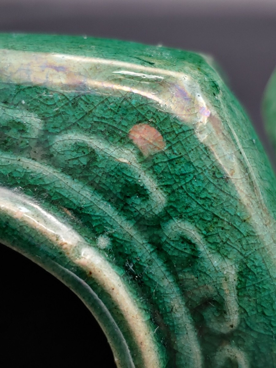 清代石湾陶绿釉六方罐 Antique China Qing Shiwan Pottery Green 清代石湾陶绿釉六方罐 Antique China Qing Shiwan Pottery Green