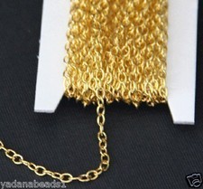 45 ft spool of Gold Plated Round Cable Chain 2.6X3.9mm