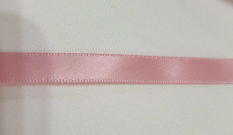 3/8" inch LT. PINK SATIN Ribbon,10yards/34 colors, 100% polyester Barbie Pink  - Image 3 of 3