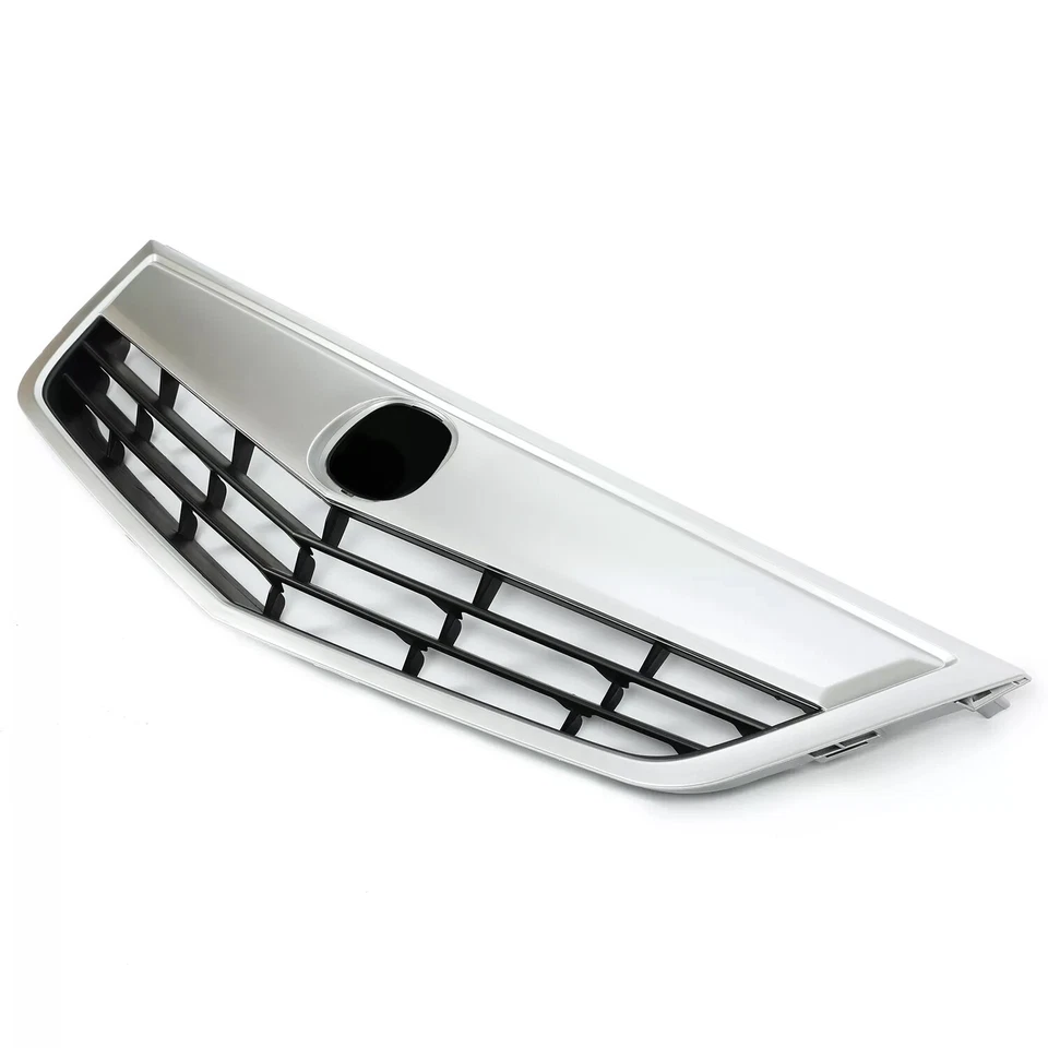 Parrilla superior del parachoques delantero con moldura plateada para Acura TSX 2011 2012 2013 2014 Foto 3 de 4