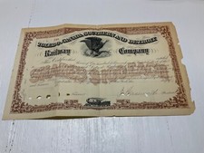 CIVIL WAR RAILROAD GENERAL JACK CASEMENT SGN RR SHARE 1880&rsquo;S UNUSED BLANK 1884