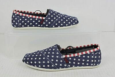 BOB'S by SKECHERS Womens 6.5 Stars & Stripes Flag Print Memory Foam July 4 VGUC