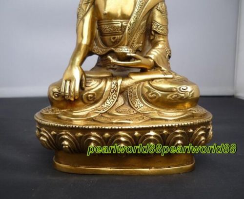 Antique Buddhis shakyamuni old bronze buddha Dragon Tathagata statue - Picture 6 of 7