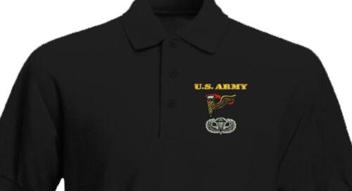 US Army Pathfinder with basic Jump wings Embroidered Polo Shirt - Picture 4 of 13