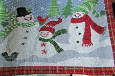 CHRISTMAS TABLE RUNNER SNOWFLAKES,TREES AND SNOWMEN