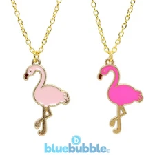 Bluebubble FLAMINGO FUN Necklace Funky Bird Cute Kitsch Animal Retro 80s Novelty