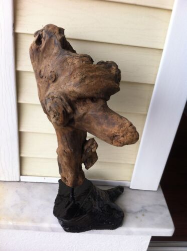 Scultura rustica in legno alla deriva, arte in legno naturale, scultura in legno unica, regalo per mamma - Foto 10 di 12