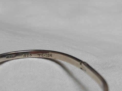 Vintage Mexican Sterling Thin Buckle Bracelet Hinged Adj. - Picture 2 of 7