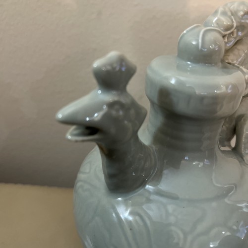Vintage Green Dragon Chinese Teapot 5.5” Reverse flow. Decorative use only - Picture 3 of 7