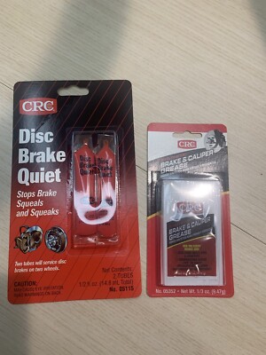 CRC 05352 Synthetic Brake & Caliper Grease + CRC Disc Brake Quiet 05115 2 pack