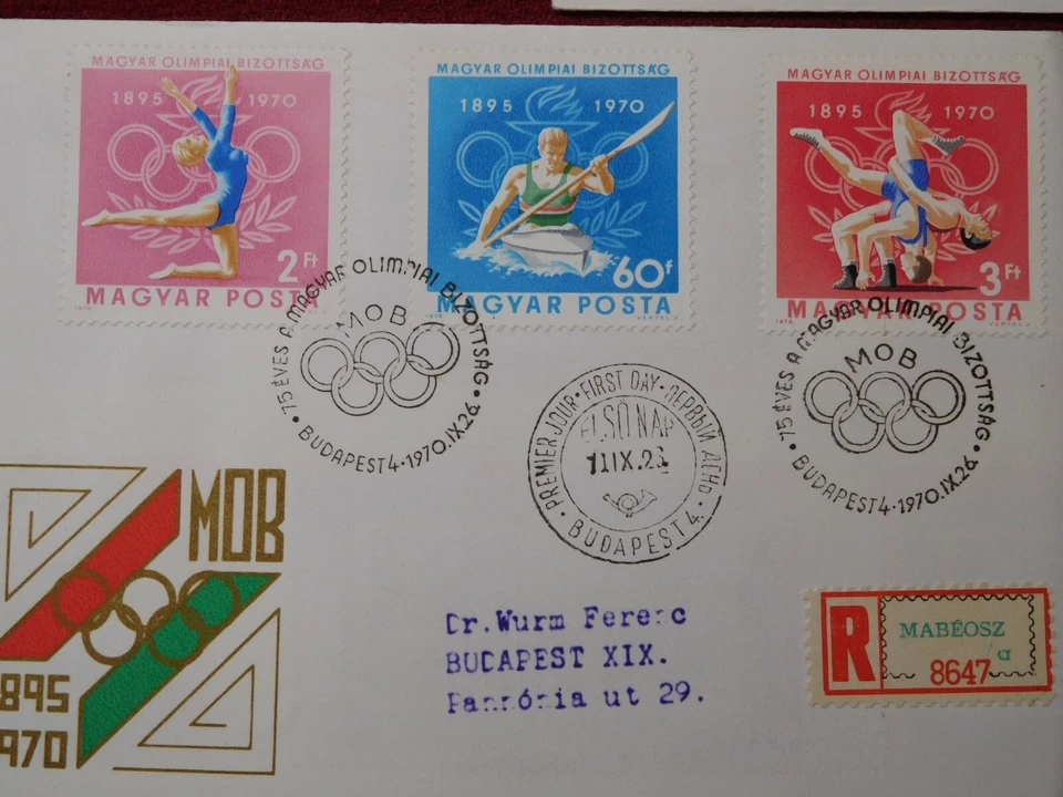 HUNGARY / OLYMPIC - SPORT STAMPS - FDC / 1970 - Image 2 of 3