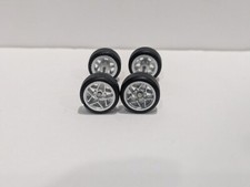 1:64 Scale 10.8mm Silver BBS CF Style Real Rider wheels and tires