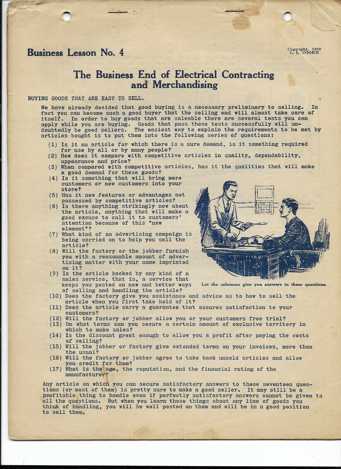 1923 Chicago Engineering Works electrical contracting merchandising selling sale