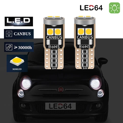2 LED bulbs 3030 white position lights for Fiat 500 C L