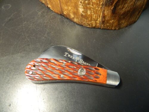 BOKER 110843 4" HAWKBILL POCKET KNIFE D2 TOOL ST BLADE GENUINE BROWN BONE HANDLE - Picture 9 of 15