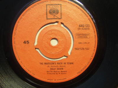 Billy Dawn   The Madison s Back In Town 1962 7  CBS AAG 123