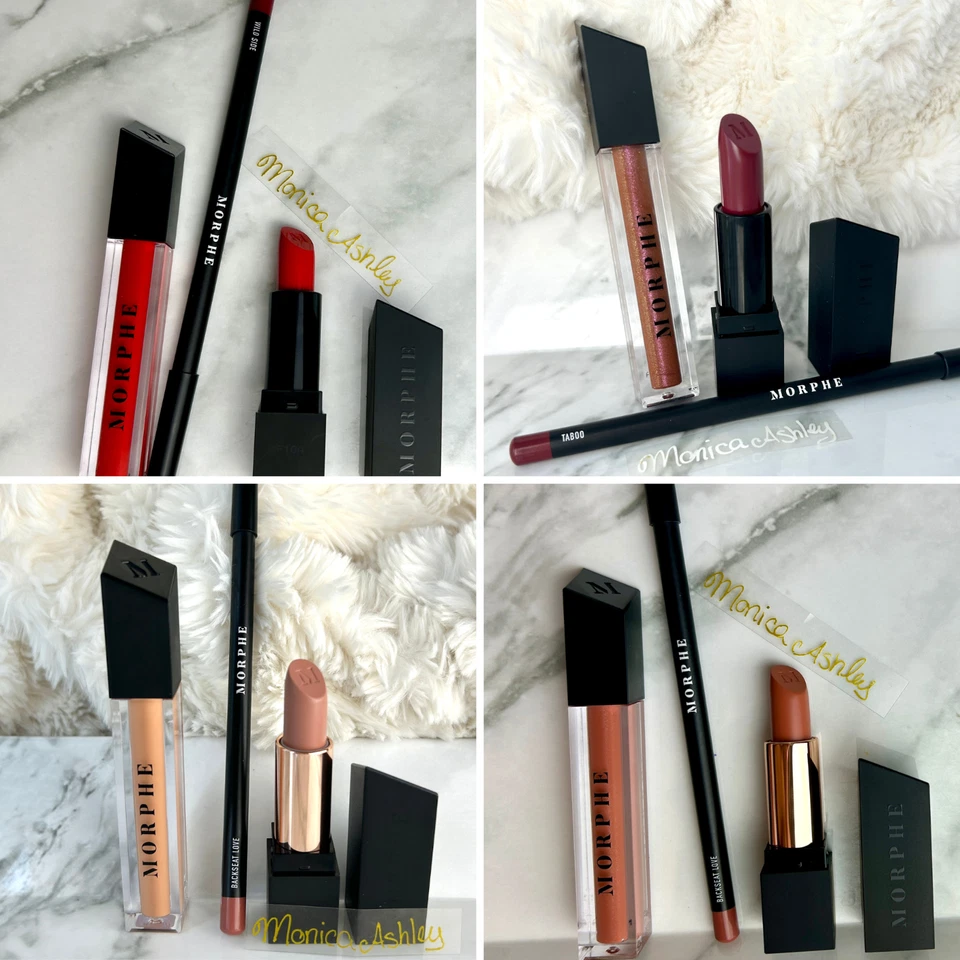 NEW Morphe 3 Piece Lip Kit Set | Lip Gloss + Cream or Matte Lipstick + Lip Liner