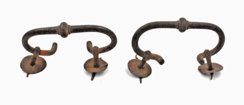 Manijas antiguas de hierro forjado para tronco o herrajes para el pecho - Imagen 1 de 7