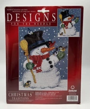 Janlynn Designs For The Needle Counted Cross Stitch "Snowman with Birds" #309847