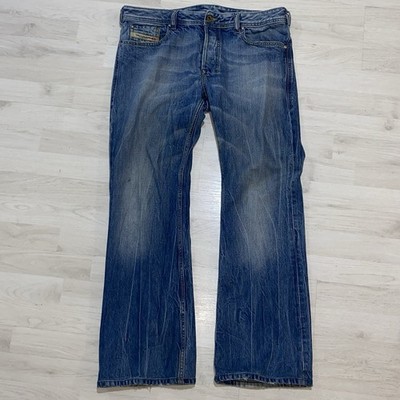Diesel Zathan Jeans Mens 33x32 Regular Bootcut Distressed 0072H Made In Italy
