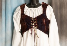 Brown Reversible Lace Up Midriff Cosplay Sleeveless LIned Vest