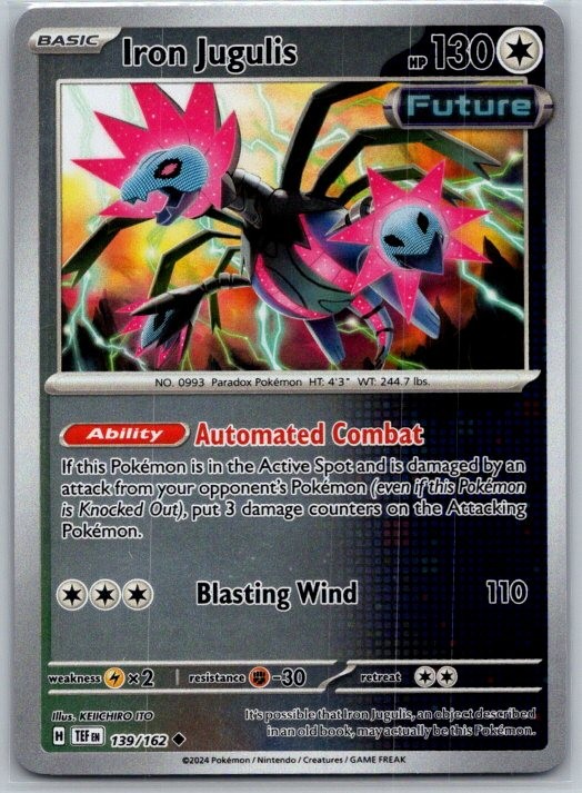 Iron Jugulis 139/162 Uncommon Temporal Forces Pokemon Reverse Holo Near Mint