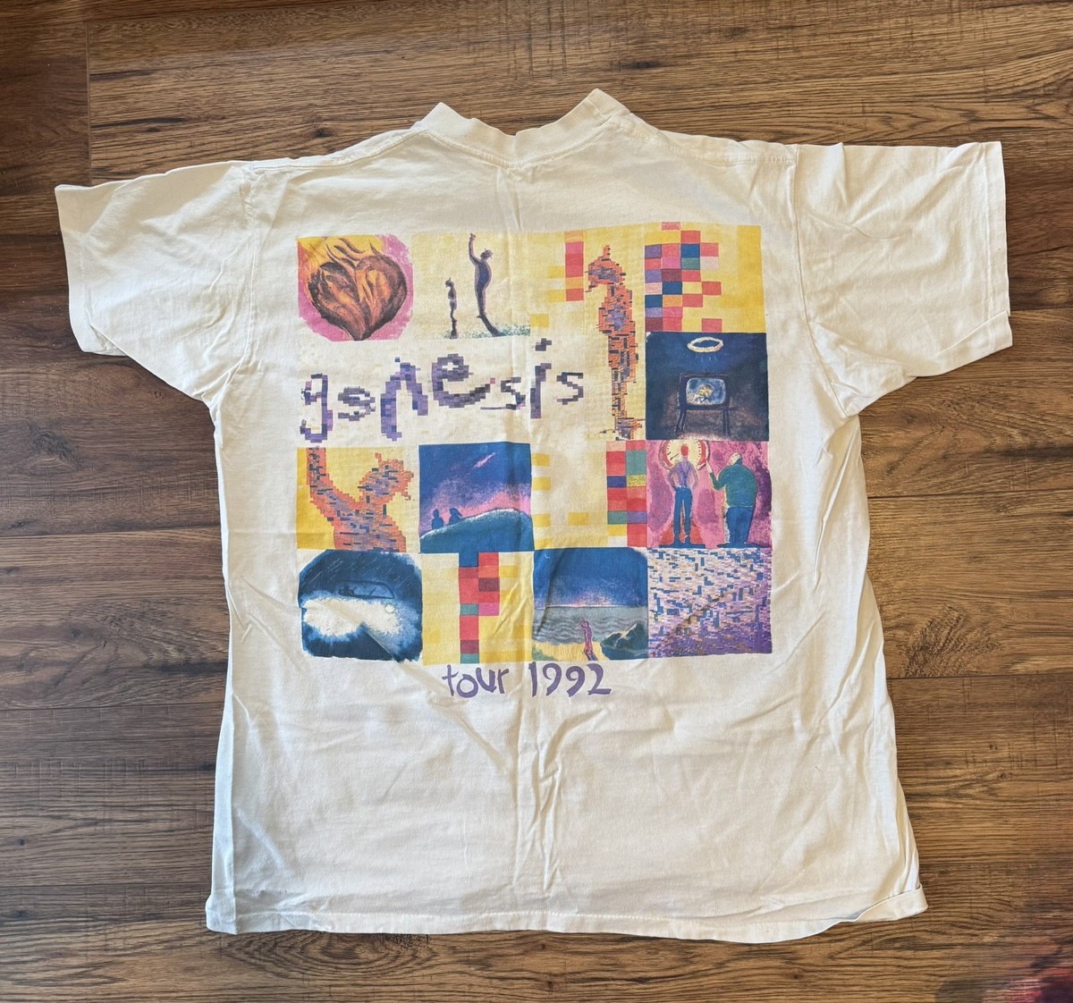 Vintage 1992 Genesis T-Shirt Size 2XL White Giant Tag Official