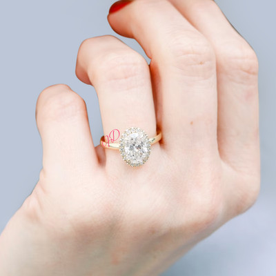Luxus Damen Diamant Ring Ovalschliff 18 Karat Weißgold Lab Grown 2,8 Kt IGI E...
