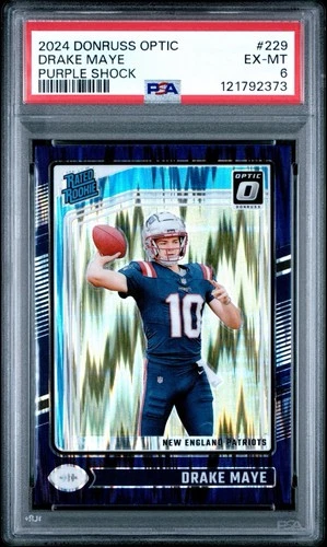 2024 Panini Donruss Optic - Drake Maye Purple Shock Rated Rookie PSA 6 MVP #229