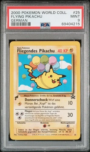 2000 POKEMON PIKACHU WORLD COLLECTION GERMAN #25 FLYING PIKACHU PSA 9