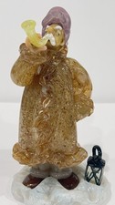 Collectible "The Midnight Man" Zelezny Brod Czech Glass Figurine Horn Lantern