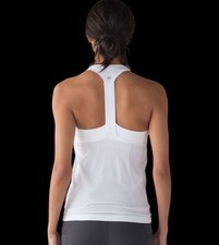 Lululemon Swiftly Tech T-back Tank Top White Women's Size 6 EUC Workout Yoga